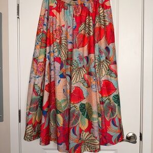 CALYPSO St. BARTH Maxi Long Floral Print Skirt Sz L Resort Wear